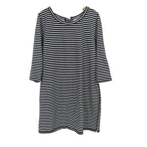 T By Talbots size XL blue  White Striped French Terry Knit Dress womens